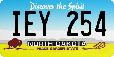 ND license plate IEY254