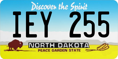 ND license plate IEY255