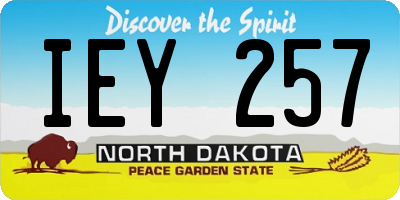 ND license plate IEY257