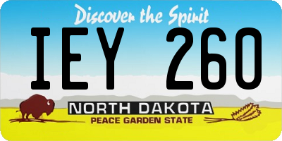 ND license plate IEY260
