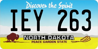 ND license plate IEY263