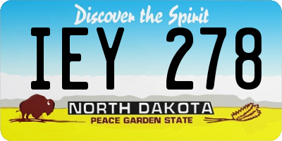 ND license plate IEY278