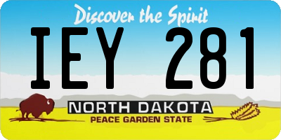 ND license plate IEY281