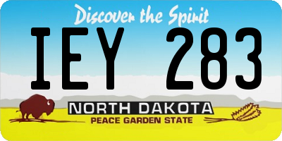 ND license plate IEY283