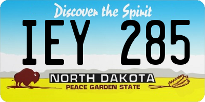 ND license plate IEY285