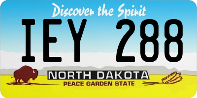 ND license plate IEY288