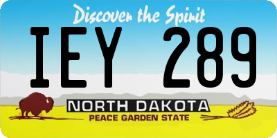 ND license plate IEY289