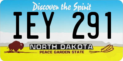 ND license plate IEY291