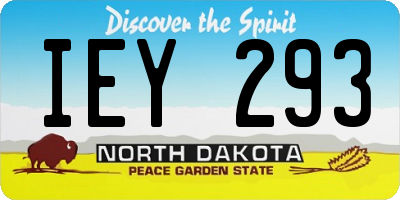 ND license plate IEY293