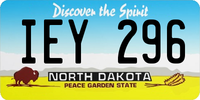 ND license plate IEY296