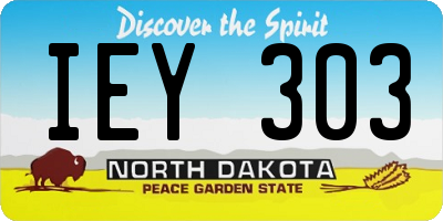 ND license plate IEY303