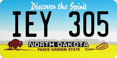 ND license plate IEY305