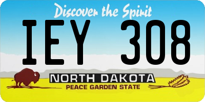 ND license plate IEY308