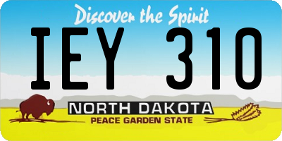 ND license plate IEY310