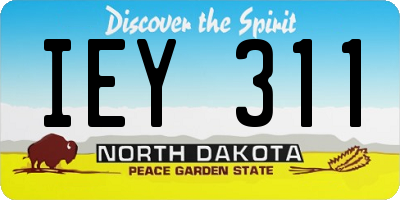 ND license plate IEY311