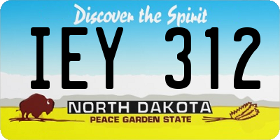 ND license plate IEY312