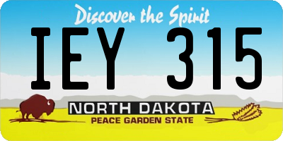 ND license plate IEY315