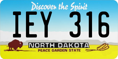 ND license plate IEY316