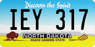 ND license plate IEY317