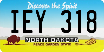 ND license plate IEY318