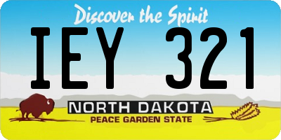 ND license plate IEY321