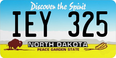 ND license plate IEY325
