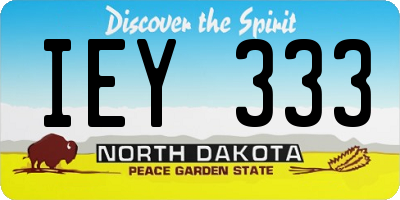 ND license plate IEY333