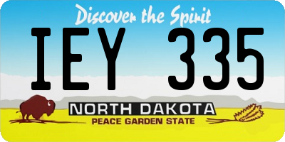ND license plate IEY335