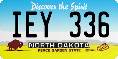 ND license plate IEY336