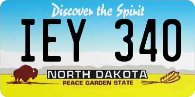 ND license plate IEY340