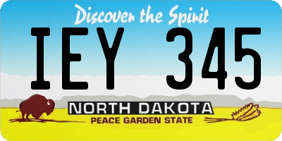 ND license plate IEY345