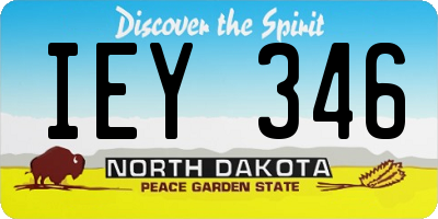 ND license plate IEY346