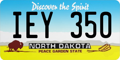 ND license plate IEY350