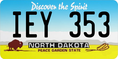 ND license plate IEY353