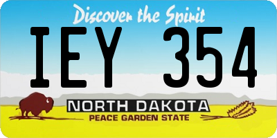 ND license plate IEY354
