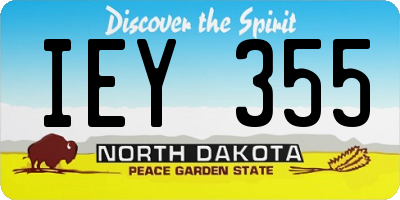 ND license plate IEY355
