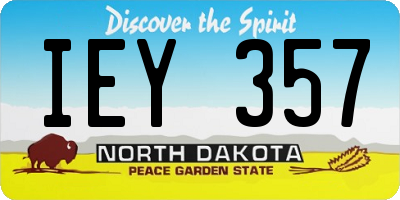 ND license plate IEY357