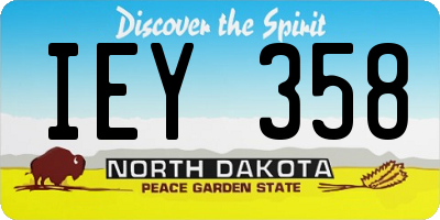 ND license plate IEY358