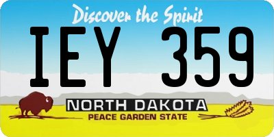 ND license plate IEY359