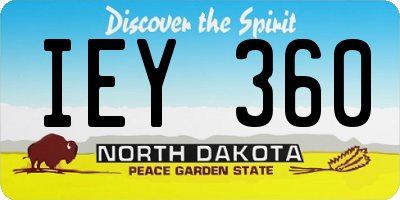 ND license plate IEY360