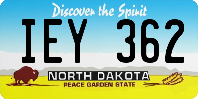 ND license plate IEY362
