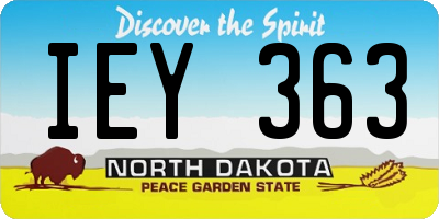 ND license plate IEY363