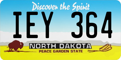 ND license plate IEY364