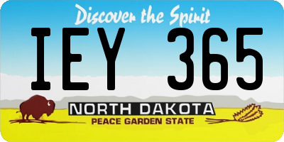 ND license plate IEY365
