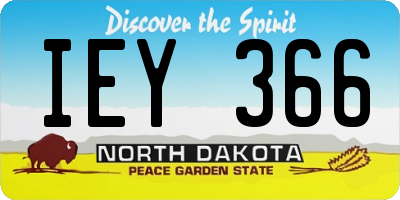 ND license plate IEY366