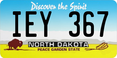 ND license plate IEY367