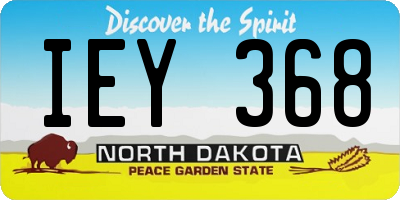 ND license plate IEY368