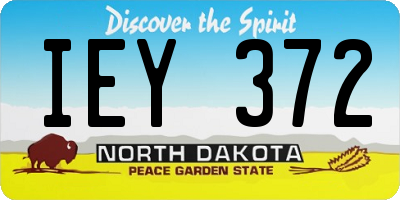 ND license plate IEY372