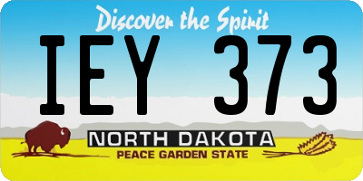 ND license plate IEY373