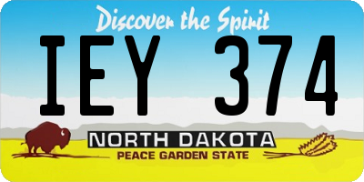 ND license plate IEY374